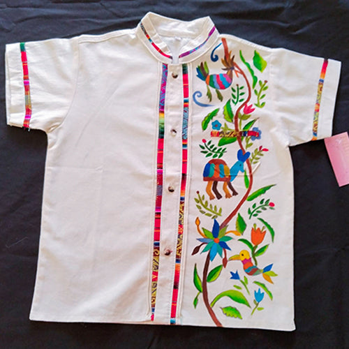 Camisa Blanca con Colores y Selva