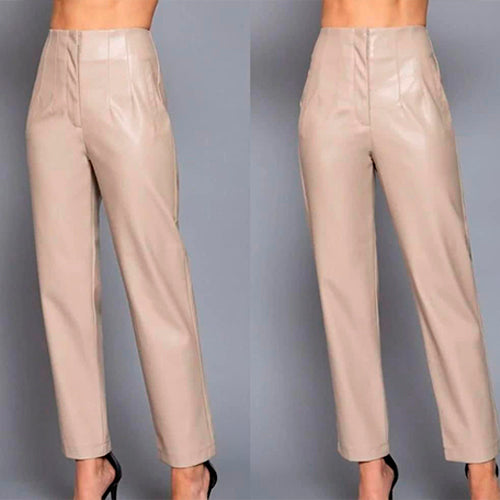 Pantalón Cuero color Beige